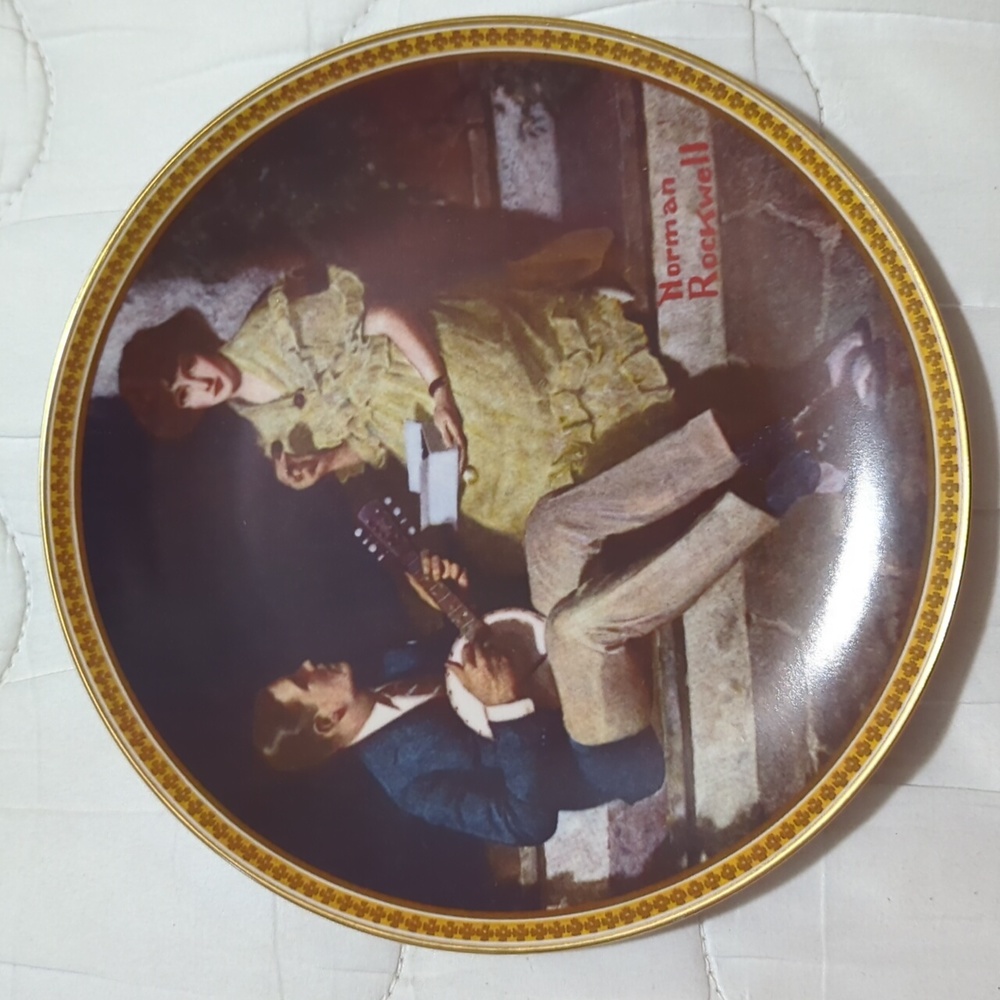 Norman Rockwell "PONDERING ON THE PORCH" Plate